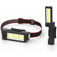 The Gencoo Gold Silver GS-225 3 LED USB Şarjlı Çok Fonksiyonlu Kafa Feneri