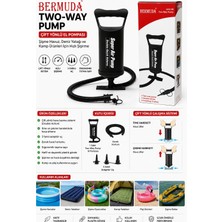 Bermuda Two-Way Pump Çift Yönlü El Pompası – Şişme Havuz, Deniz Yatağı ve Kamp Ürünleri Için Hızlı Şişirme