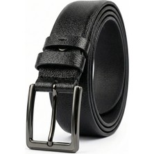 Onz Hakiki Deri Siyah Erkek Spor Kemer - Kot ve Jeans Pantolon Uyumlu_4.5 cm