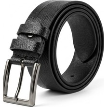 Onz Hakiki Deri Siyah Erkek Spor Kemer - Kot ve Jeans Pantolon Uyumlu_4.5 cm