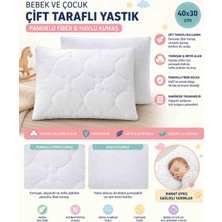Öztürk Konsept 40X30 cm Bebek Yastığı Boncuk Elyaf Dolgulu Çift Taraflı Pamuklu & Alezli Antialerjik Bebek Uyku Yastığı