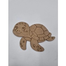 Mu Art Ahşap 1 Adet Sevimli Kaplumbağa Ahşap Boyama Okul Dıy Etkinlik Aktivite Sanat 15 cm x 11 cm