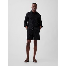 Gap Erkek Siyah 7" Keten Karışımlı Easy Şort