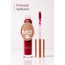 Sudedi Home Kalıcı Mat Likit Ruj Waterproof Matte Lipgloss Suya Dayanıklı Gül Kurusu Nude Ton Yoğun Renk Veren Ruj 06 Berry-Rose