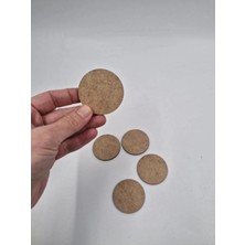 Mu Art Ahşap 5 cm Çapında 5 Adet Yuvarlak 3mm Mdf Disk Seti