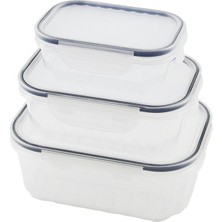 Go İthalat 3pcs Quick Sızdırmaz Saklama Kabı Seti Şeffaf Kap - Buğulu-Contalı Kapak  500-1000-1700ML (5615)