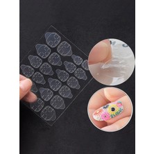 ERHCE Tırnak Yapıştırıcı 24 Bant Şeffaf Sticker Zararsız Kolay Uygulama ve Çıkarma Yapıştırma