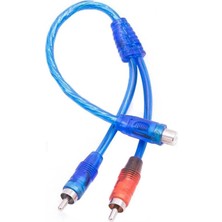 Powermaster PM-17604 1 Dişi 2 Erkek Rca Y Kablo 30 cm Silikon Kaplı Ses ve Anfi Bağlantı Kablosu