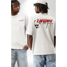 Tarz Yeri 30 Ağustos Zafer Bayramı Ön Arka Baskılı Oversize Bisiklet Yaka T-Shirt - Beyaz