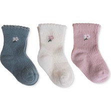 Hellobaby Kız Bebek 3lü Soket Çorap Çiçek Baskılı