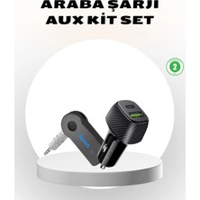 Bluetooth Aux Çevirici ve Pd Destekli Araç Şarj Cihazı 2’li Set