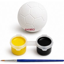 Ehobici Taş Boyama Seti Futbol Topu 2 Renk Akrilik Boya 5ml + Fırça