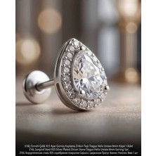 Begonia Accessories 316L Cerrahi Çelik Paslanmaz Kararmaz Alerji Yapmaz Zirkon Taşlı Figürlü Unisex Tragus Helix Küpe Piercing GC210-7