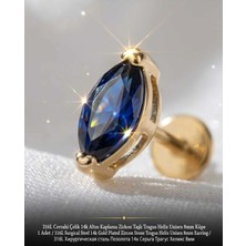 Begonia Accessories 316L Cerrahi Çelik Altın Kaplama Kararmaz Alerji Yapmaz Zirkon Taş Figür Unisex Tragus Helix Küpe Piercing AC210-24