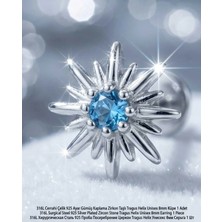 Begonia Accessories 316L Cerrahi Çelik Paslanmaz Kararmaz Alerji Yapmaz Zirkon Taşlı Figürlü Unisex Tragus Helix Küpe Piercing GC210-8