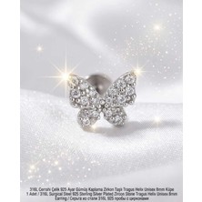 Begonia Accessories 316L Cerrahi Çelik Paslanmaz Kararmaz Alerji Yapmaz Zirkon Taşlı Figürlü Unisex Tragus Helix Küpe Piercing GC210-15