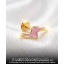 Begonia Accessories 316L Cerrahi Çelik Altın Kaplama Kararmaz Alerji Yapmaz Zirkon Taş Figür Unisex Tragus Helix Küpe Piercing AC210-30