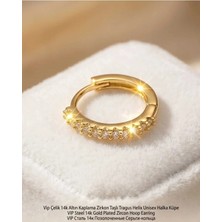 Begonia Accessories 316L Cerrahi Çelik Altın Kaplama Kararmaz Alerji Yapmaz Zirkon Taş Figür 1 Adet Unisex Minimal Halka Tragus Helix Küpe Piercing AH210-34