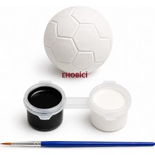 Ehobici Taş Boyama Seti Futbol Topu 2 Renk Akrilik Boya 5ml + Fırça