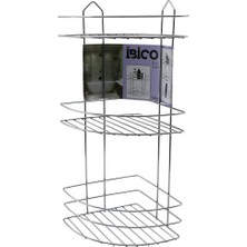 Ankaverse 3 Katlı - Üçgen Krom Metal Banyo Köşelik - Duşkabin Raf (5286)