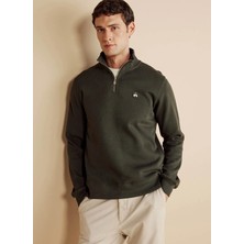 Brooks Brothers Haki Erkek Bato Standart Sweatshirt BBFW25MSW005