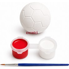 Ehobici Taş Boyama Seti Futbol Topu 2 Renk Akrilik Boya 5ml + Fırça