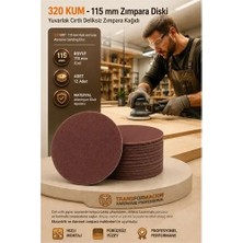 12 Adet 320 Kum Yuvarlak Cırtlı Zımpara Diski 115 mm Deliksiz Zımpara Kağıdı 723220