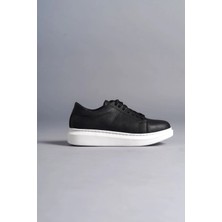Arda SLW151 Boost Bağcıklı Cilt Erkek Günlük Sneaker Ayakkabı Bt Siyah