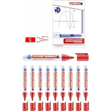 Die Grup Kırmızı Renkli 1.5-3 mm Xl Beyaz Tahta Marker Seti, 10 Adet