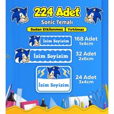 Sb Store Sonic Okul Kreş Etiketi Kalem Defter Özel Isim Yazılabilen Etiket Seti Model 20 - 224 Adet