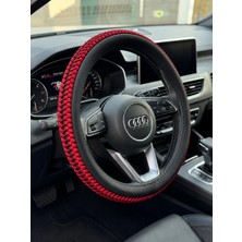Işıltı Design Kırmızı Örgü Direksiyon Kılıfı Universal Kaymaz Örgülü Oto Direksiyon Kılıfı Araç Içi Aksesuar