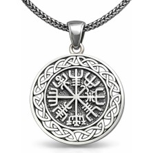Hanno Telkari Gümüş Vegvisir Viking Pusulası Erkek Kolye
