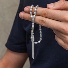 Hanno Telkari Gümüş Arpa Kesim Çizgili Erkek Tesbih