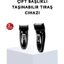 Mrt Teknik Kablosuz Tıraş Makinesi Çift Başlıklı Kuru Tıraş Folyo Başlık Şarj Göstergeli
