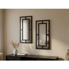 Ergeç Tasarım Dekoratif Duvar Paneli 2'li Set 50X25 cm Ayna Pleksi Panelli Modern Duvar Dekoru