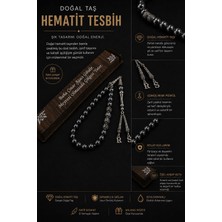 Steel Art Kuyumculuk Kişiye Özel Isimli Hematit Doğal Taş Tesbih Hediyelik Ahşap Kutulu Harfli Tesbih Babalar Günü Hediyesi