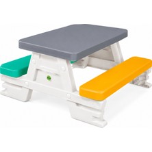 Dolu Picnic Table 4 Kişilik Çocuk Piknik Masası Bahçe ve Oyun Masası 24+ Ay