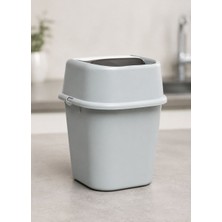 Jet's Home Gri Çöp Yut Tezgah Üstü Çöp Kovası 3 L - Inox ve Gri Mutfak Uyumlu Mini Sallanır Kapak Çöp Kutusu