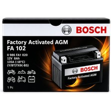 Yamaha YZF-R125 Akü Bosch FA102 Agm Motosiklet Aküsü 12V 8AH 135A Bakımsız Factory Activated Ytx9-Bs