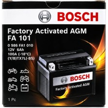 Pcx Akü Bosch FA101 Agm Motosiklet Aküsü 12V 6AH 100A YTX7L-BS Bakımsız Fabrika Aktivasyonlu