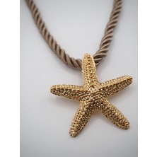 Stelle Jewelry Kadın Gold Deniz Yıldızı Figürlü Halat Kordon Kolye Yazlık Trend Kolye