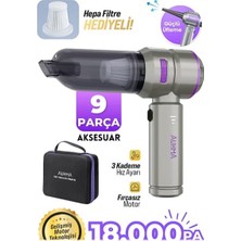 Auhma Ahv-02 Kablosuz Araç Içi Süpürge Mor | 18000PA Güçlü Vakum
