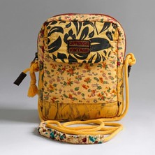 Cappadocia Vintage Kadın Kavun Içi Çiçek Desenli Omuz Çantası - Bohem Tarz Mini El ve Telefon Çantası