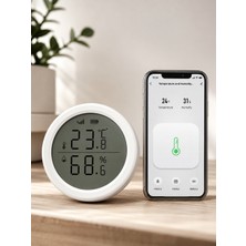 Kenly Zigbee Tuya Akıllı Sıcaklık ve Nem Sensörü LCD Ekranlı Smart Life Uygulama Destekli Alexa Google Home Uyumlu