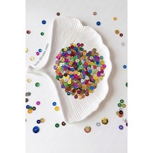 Hobi Dünyası Evim 15 Gram Renkli Ortadan Delikli Güpür Takı Kumaş Süsleme Pulu Plastik Payet Pul Boncuk