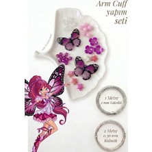 Hobi Dünyası Evim Armcuff Yapım Seti Winx Serisi Inci Detaylı Arm Cuff 30 Adet Boncuk 2 mm ve 0.30 mm Gümüş Tel Kol Bilekliği - Pembe