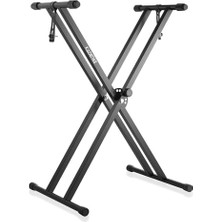Esranın Dünyası Klavye Standı - Ağır Hizmet Tipi Piyano Standı (NK13-3KG Çift Destekli) - Kilitleme Kayışları ile Piyano Klavye Standı - Klavye Çift x Stand - Çocuklar ve Yetişkinler Için Klavye Müzik Standı (Siyah)