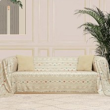 Esranın Dünyası 180X300 cm Kaymaz Etnik Desenli Mikrofiber Koltuk Örtüsü