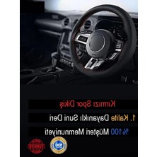Esranın Dünyası Deri Direksiyon Kılıfı, Dacia Sandero Için Kırmızı Yüzüklü Tasarım