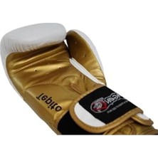 Esranın Dünyası Muay Thai Boks Eldiveni, 14 Oz Beyaz Altın Renk Seçeneği
